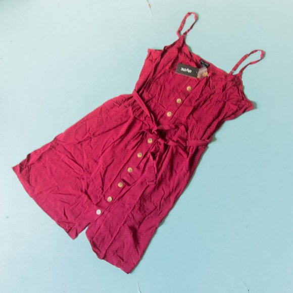 NEW City Chic Date Day Maroon Rhubarb Knit Button Front Sleeveless Dress Sz 18 - Picture 2 of 11